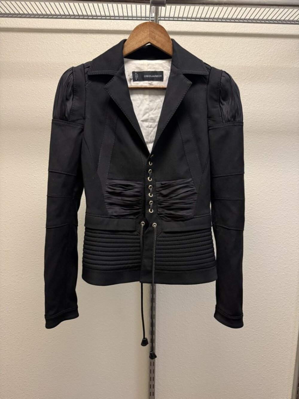 DSQUARED2 Fall/Winter 2010 Runway Black Corset Lace-Up Blazer IT 40 US 4